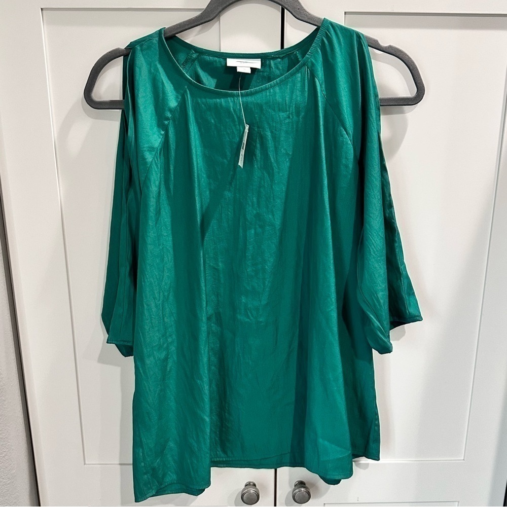 J. Jill XS cold shoulder meadow green new with tags 1/2 sleeve